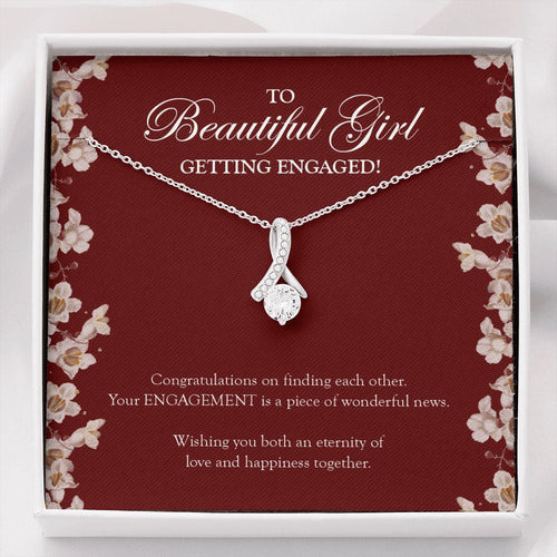 "Eternity Of Love" Beautiful Daughter Engagement Necklace Gift From Mom Dad Parents Alluring Beauty Pendant Jewelry Box