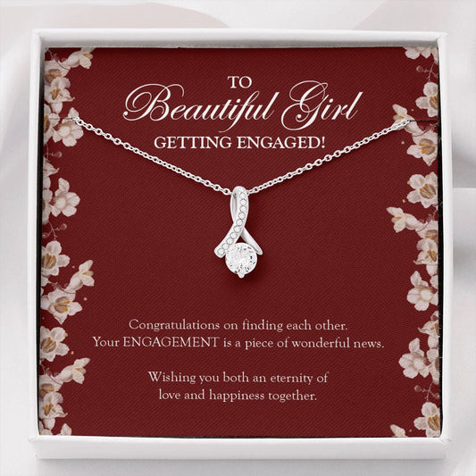 "Eternity Of Love" Beautiful Daughter Engagement Necklace Gift From Mom Dad Parents Alluring Beauty Pendant Jewelry Box