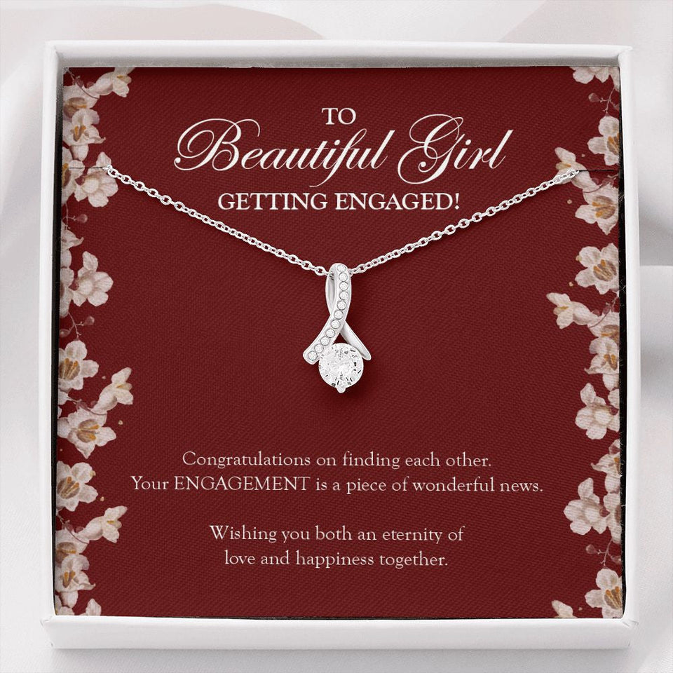 "Eternity Of Love" Beautiful Daughter Engagement Necklace Gift From Mom Dad Parents Alluring Beauty Pendant Jewelry Box