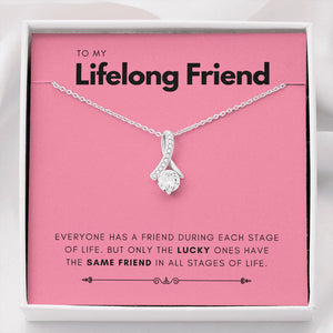"Only The Lucky Ones" Lifelong Friend Necklace Gift From Bestfriend BFF Soul Sister Alluring Beauty Pendant Jewelry Box Birthday New Year Christmas Wedding