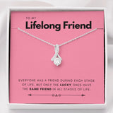 "Only The Lucky Ones" Lifelong Friend Necklace Gift From Bestfriend BFF Soul Sister Alluring Beauty Pendant Jewelry Box Birthday New Year Christmas Wedding