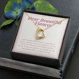 "Overflowing with Love for You" Beautiful Fiancee Necklace Gift From Fiance Future Husband Forever Love Pendant Jewelry Box Valentines Wedding Engagement Birthday