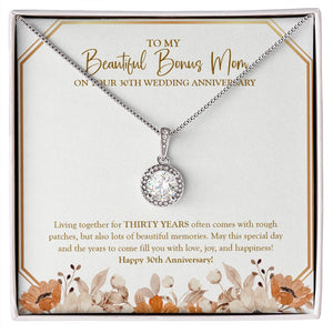 "Comes With Rough Patches" Beautiful Bonus Mom 30th Wedding Anniversary Necklace Gift From Daughter Son Eternal Hope Pendant Jewelry Box