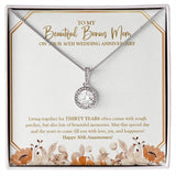 "Comes With Rough Patches" Beautiful Bonus Mom 30th Wedding Anniversary Necklace Gift From Daughter Son Eternal Hope Pendant Jewelry Box