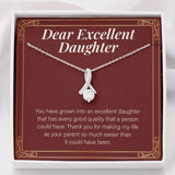 "Every Good Quality" Excellent Daughter Necklace Gift From Mom Dad Alluring Beauty Pendant Jewelry Box Birthday Graduation Christmas Wedding