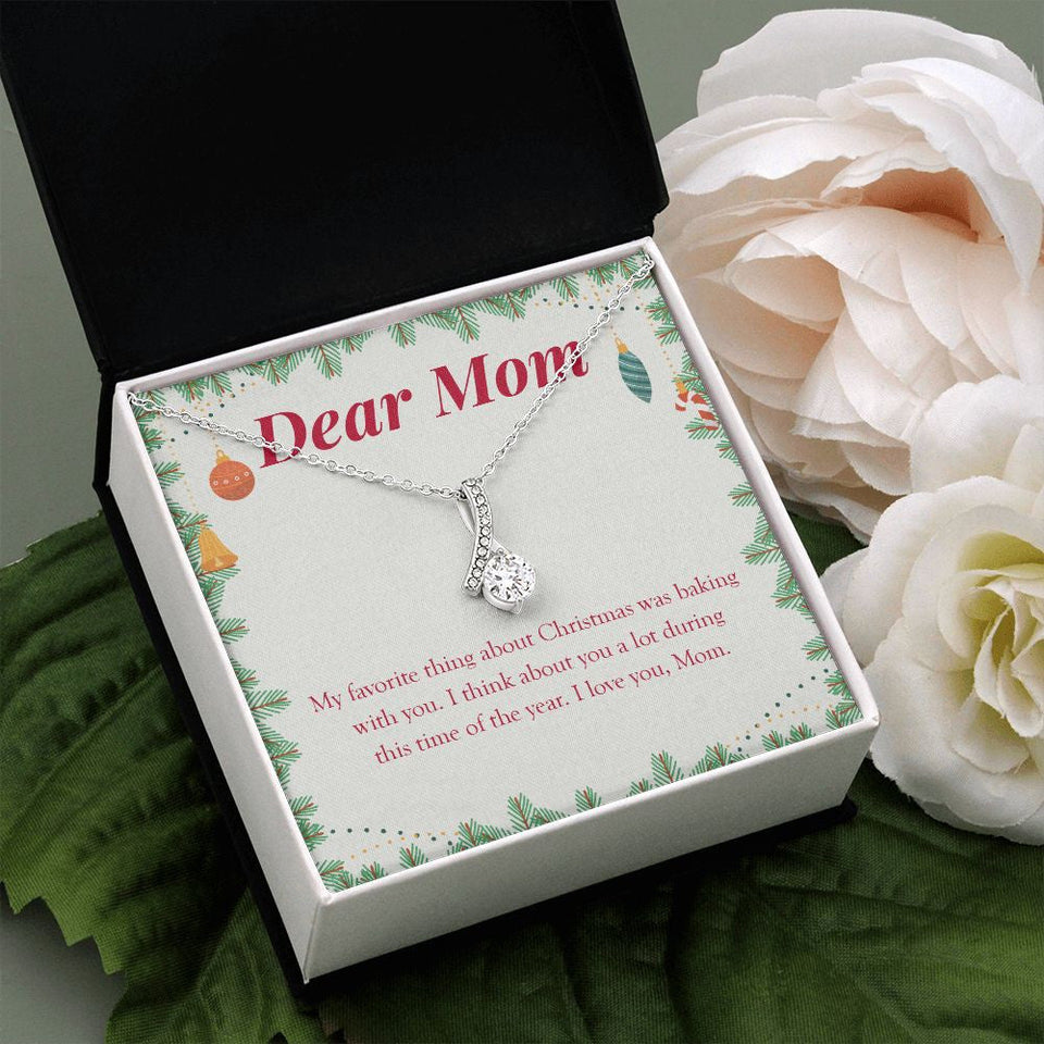 "Baking With You" Mom Christmas Necklace Gift From Daughter Son Alluring Beauty Pendant Jewelry Box