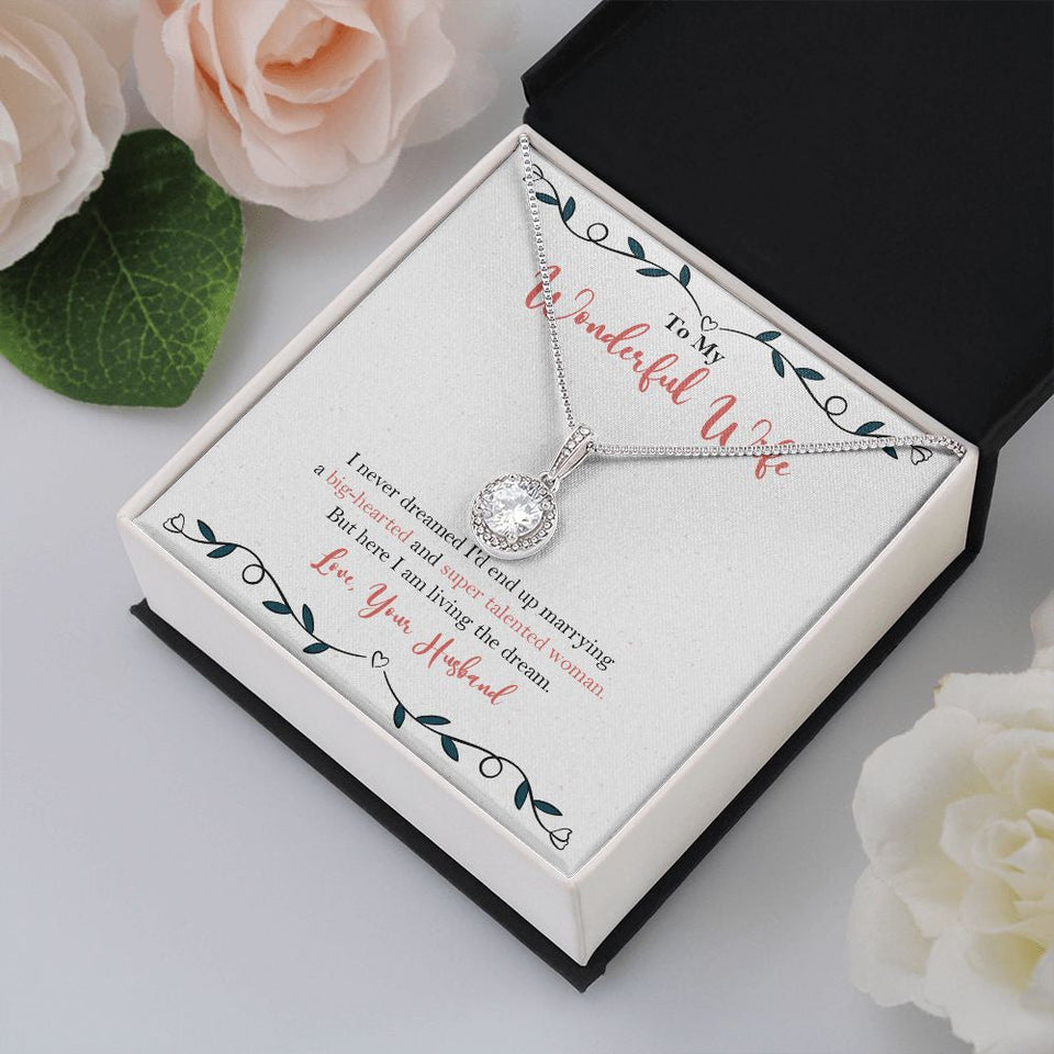 "Big hearted Woman" Wonderful Wife Necklace Gift From Husband Eternal Hope Pendant Jewelry Box Anniversary Mothers Day Birthday Christmas