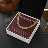 "Made To Be Together" Brother In Law 30th Wedding Anniversary Necklace Gift From Sister-In-Law Brother-In-Law Cuban Link Chain Jewelry Box