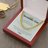 "Always Loved You" Awesome Son Necklace Gift From Mom Dad Cuban Link Chain Jewelry Box Birthday Graduation Thanksgiving Christmas