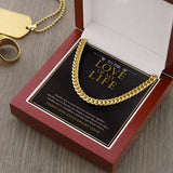 "Another Year To Create" Husband Love Of My Life 14th Wedding Anniversary Necklace Gift From Wife Cuban Link Chain Jewelry Box