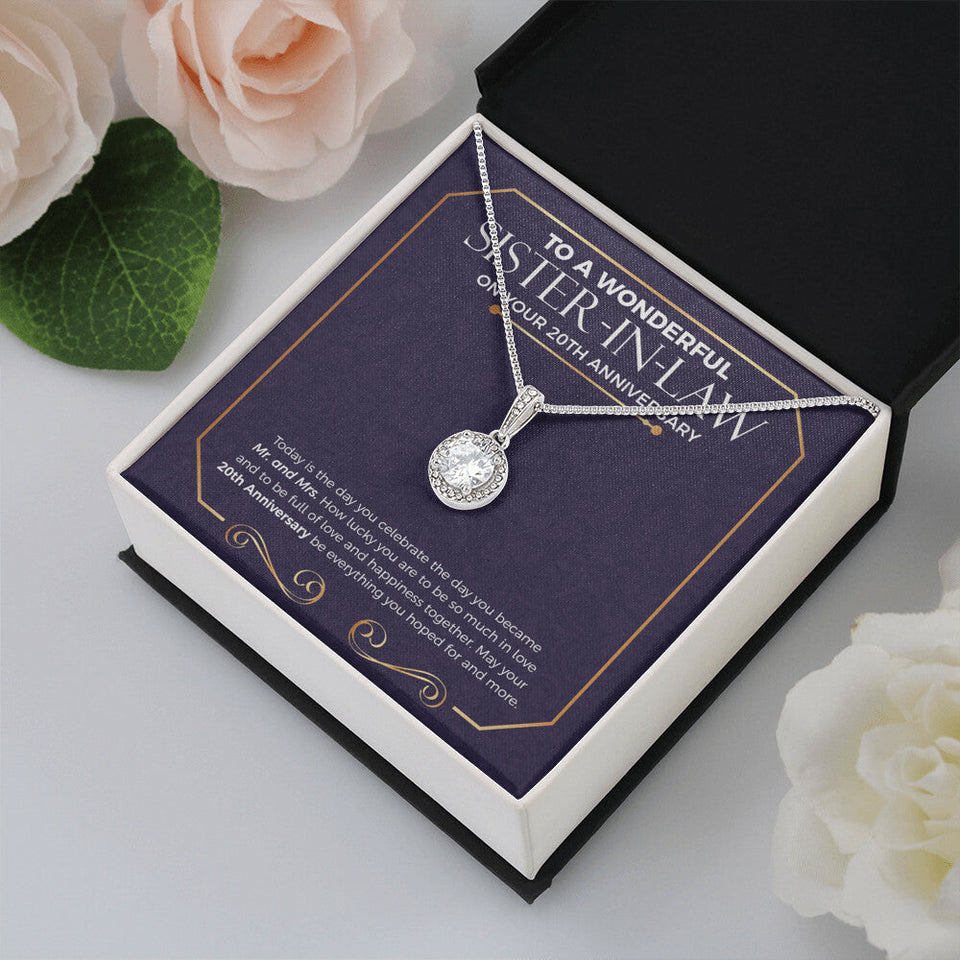 "Everything You Hope" Wonderful Sister In Law 20th Wedding Anniversary Necklace Gift From Sister-In-Law Brother-In-Law Eternal Hope Pendant Jewelry Box