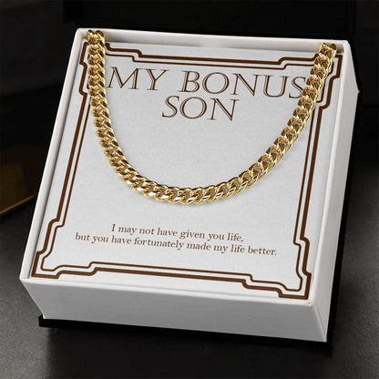 "Given You Life" Bonus Son Necklace Gift From Mom Dad Cuban Link Chain Birthday Graduation Christmas Thanksgiving