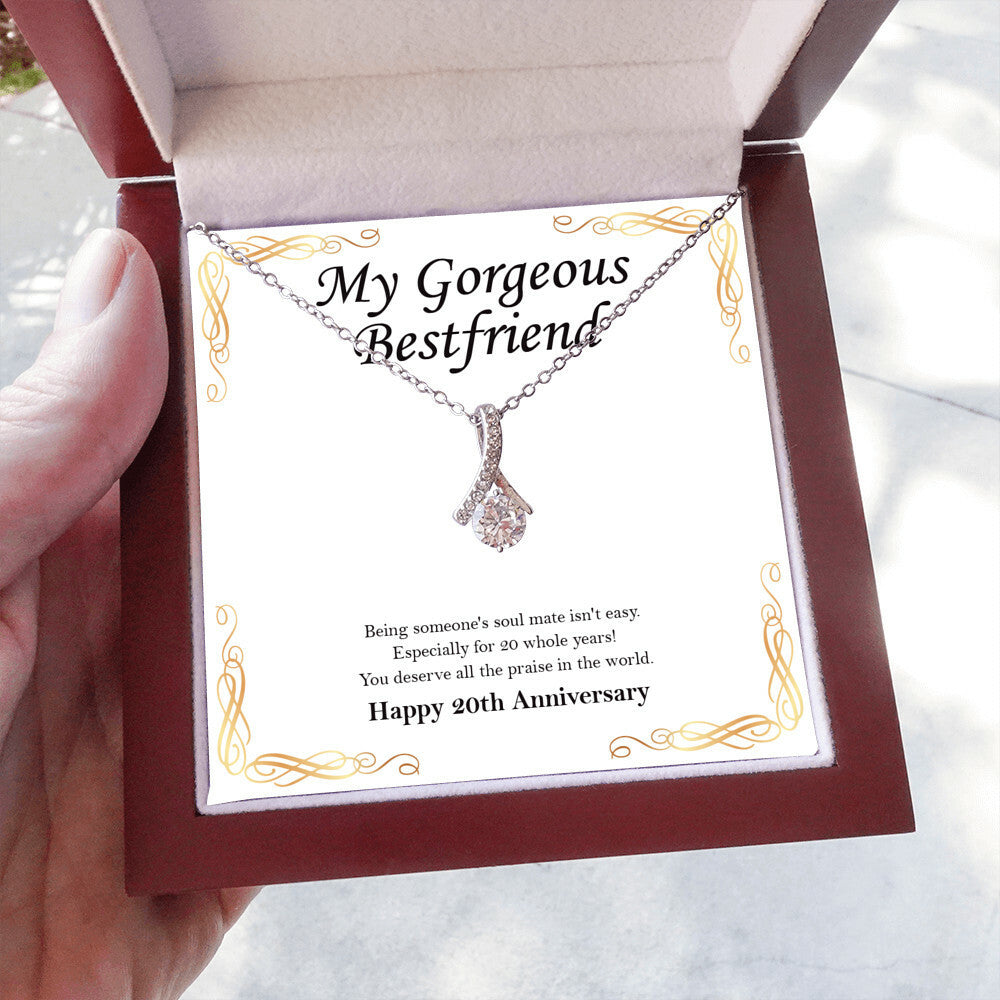 "Someone's Soulmate" Gorgeous Bestfriend 20th Wedding Anniversary Necklace Gift From Bestie BFF Soul Sister Alluring Beauty Pendant Jewelry Box