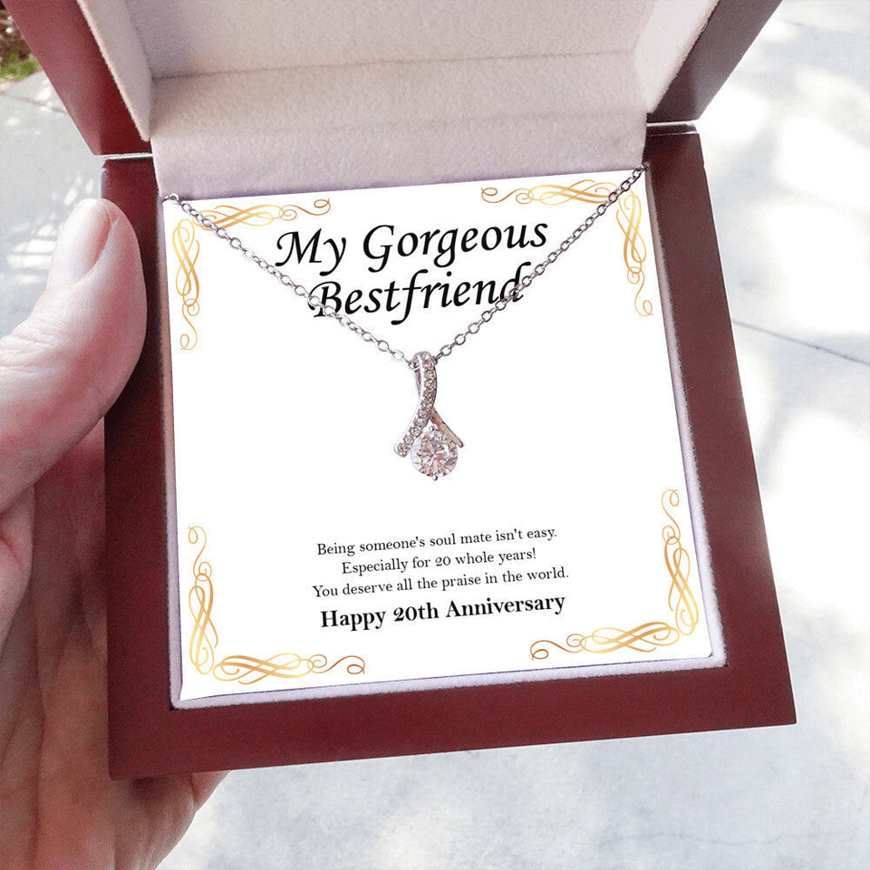 "Someone's Soulmate" Gorgeous Bestfriend 20th Wedding Anniversary Necklace Gift From Bestie BFF Soul Sister Alluring Beauty Pendant Jewelry Box
