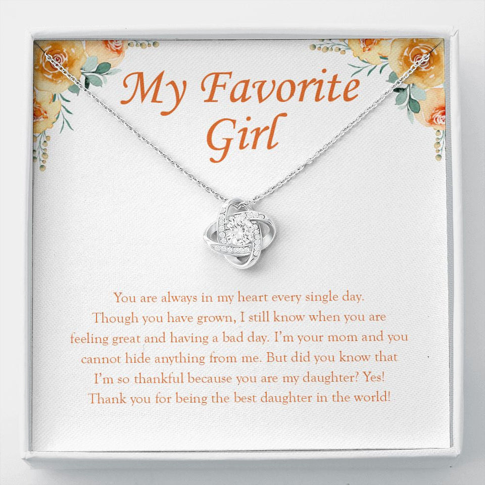 "Every Single Day" Favorite Girl Necklace Gift From Mom Dad Forever Love Pendant Jewelry Box Birthday Graduation Christmas Wedding
