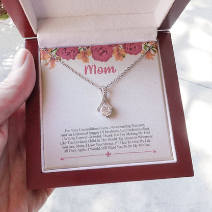 "Unconditional Love" Mom Necklace Gift From Daughter Son Alluring Beauty Pendant Jewelry Box Birthday Thanksgiving Christmas Mothers Day