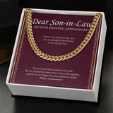 "Very Special Man" Son In Law Wedding Anniversary Necklace Gift From Mother-In-Law Father-In-Law Cuban Link Chain Jewelry Box