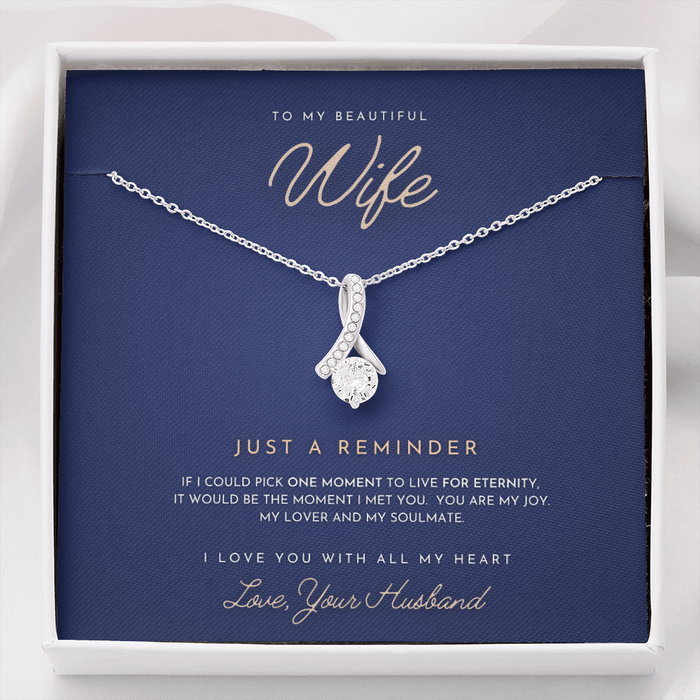 To My Beautiful Wife I Love You With All My Heart Alluring Beauty Necklace XL029A