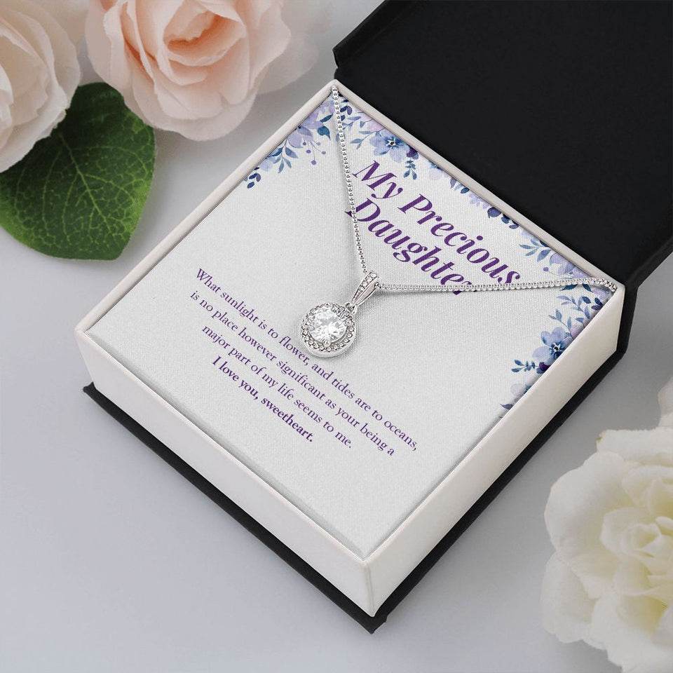 "A Major Part Of My Life" Precious Daughter Necklace Gift From Mom Dad Eternal Hope Pendant Jewelry Box Birthday Graduation Christmas New Year