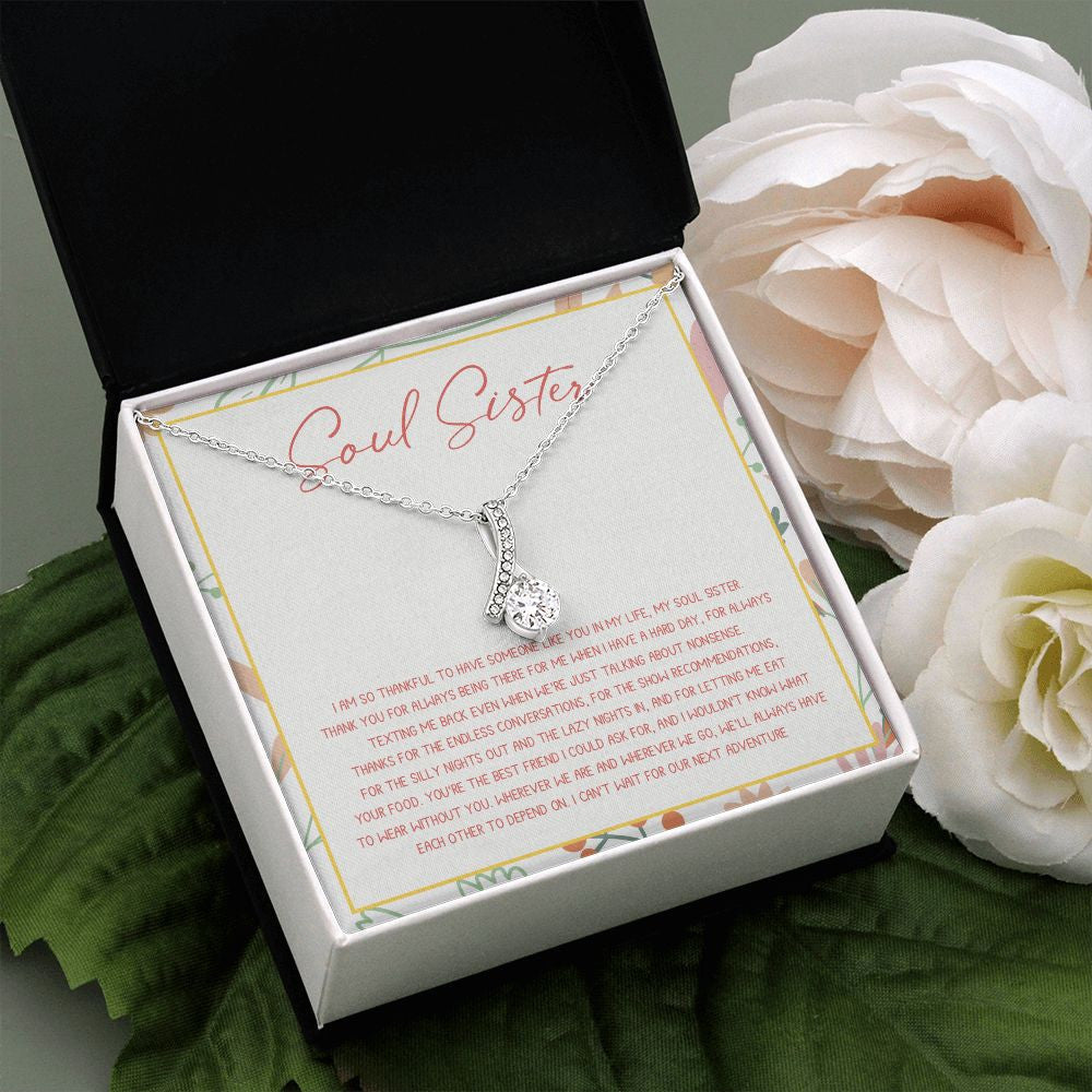 "Each Other To Depend" Soul Sister Necklace Gift From Bestfriend BFF Bestie Alluring Beauty Pendant Jewelry Box Thanksgiving Christmas Birthday Valentines