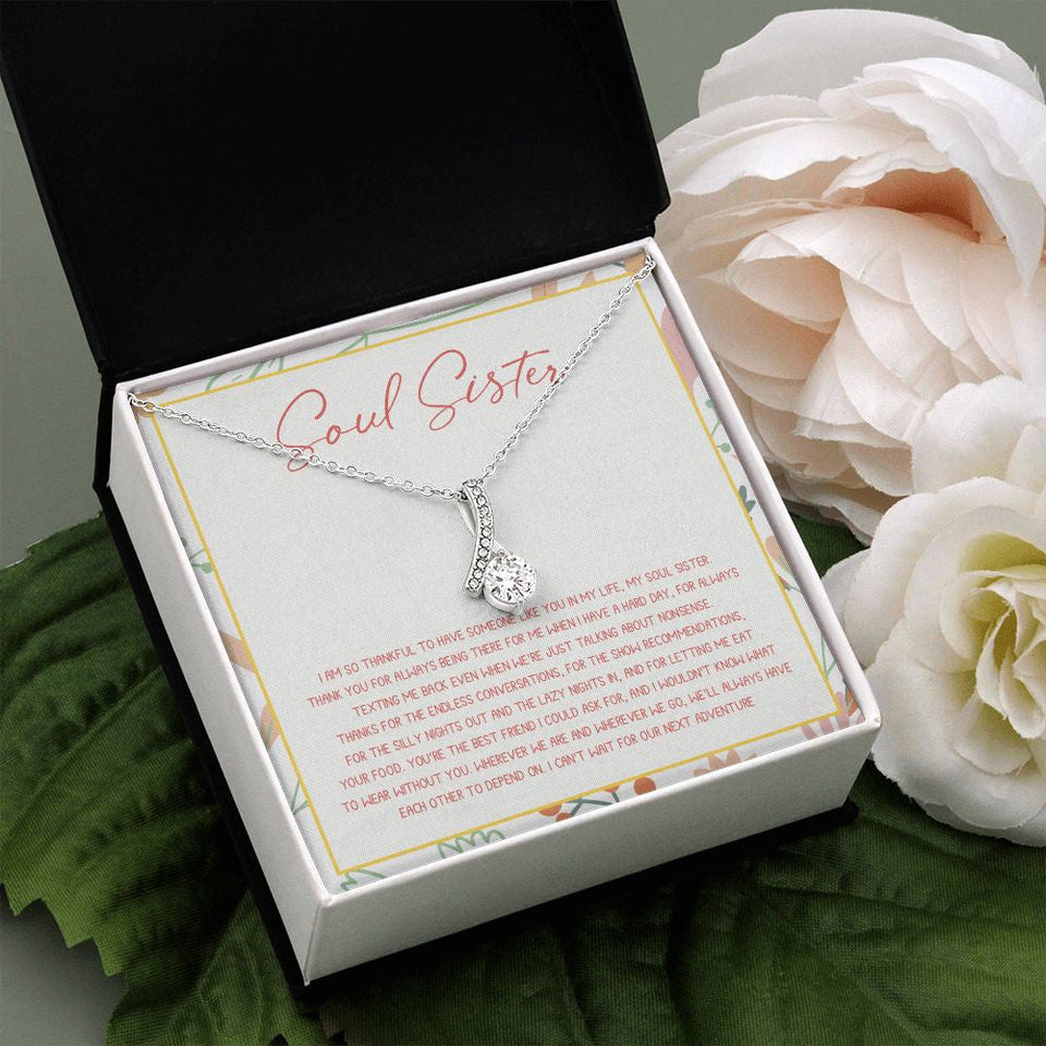 "Each Other To Depend" Soul Sister Necklace Gift From Bestfriend BFF Bestie Alluring Beauty Pendant Jewelry Box Thanksgiving Christmas Birthday Valentines