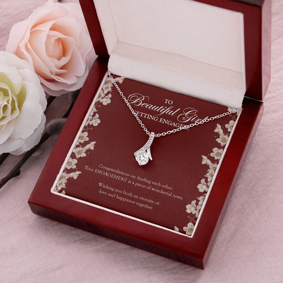 "Eternity Of Love" Beautiful Daughter Engagement Necklace Gift From Mom Dad Parents Alluring Beauty Pendant Jewelry Box