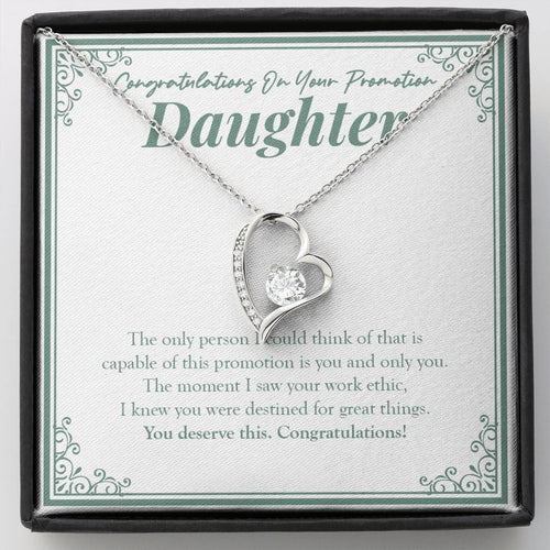 "Destined For Great Things" Daughter Job Promotion Necklace Gift From Mom Dad Forever Love Pendant Jewelry Box