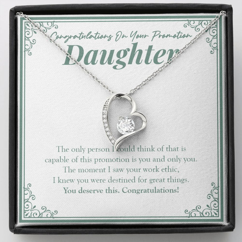 "Destined For Great Things" Daughter Job Promotion Necklace Gift From Mom Dad Forever Love Pendant Jewelry Box
