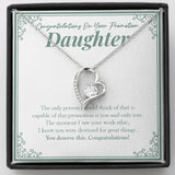 "Destined For Great Things" Daughter Job Promotion Necklace Gift From Mom Dad Forever Love Pendant Jewelry Box