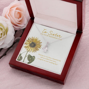 "Endless Love Story" Sister Wedding Day Necklace Gift From Sister Alluring Beauty Pendant Jewelry Box