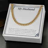 "Something Wonderful Is Gonna Happen" Husband Job Promotion Necklace Gift From Wife Cuban Link Chain Jewelry Box