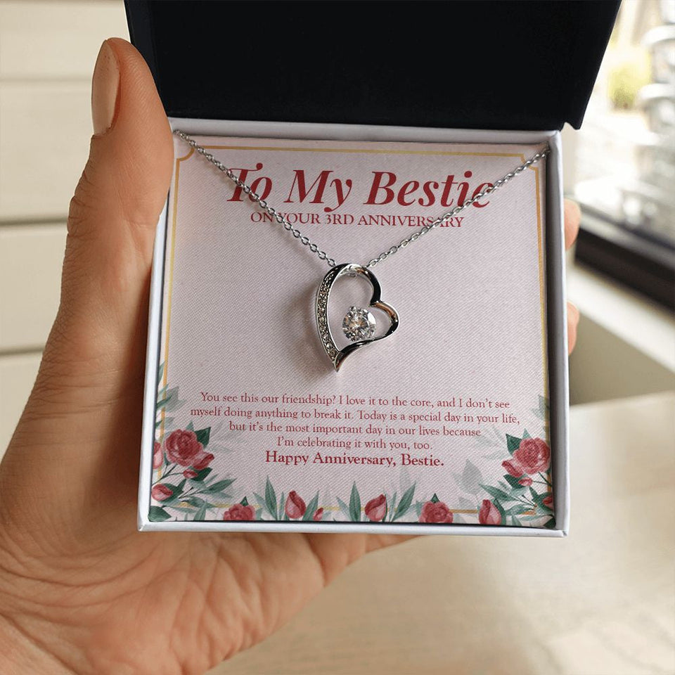 "Doing Anything To Break" Bestfriend 3rd Wedding Anniversary Necklace Gift From Bestie BFF Soul Sister Forever Love Pendant Jewelry Box