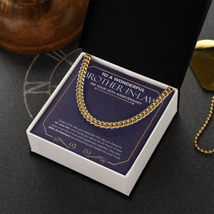 "How Lucky You Are" Wonderful Brother In Law 20th Wedding Anniversary Necklace Gift From Sister-In-Law Brother-In-Law Cuban Link Chain Jewelry Box