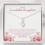 "Near Or Far Apart" Incredible Daughter Necklace Gift From Mom Dad Alluring Beauty Pendant Jewelry Box