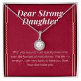 "You Are My Strength" Strong Daughter Necklace Gift From Mom Dad Eternal Hope Pendant Jewelry Box Birthday Christmas Wedding Graduation