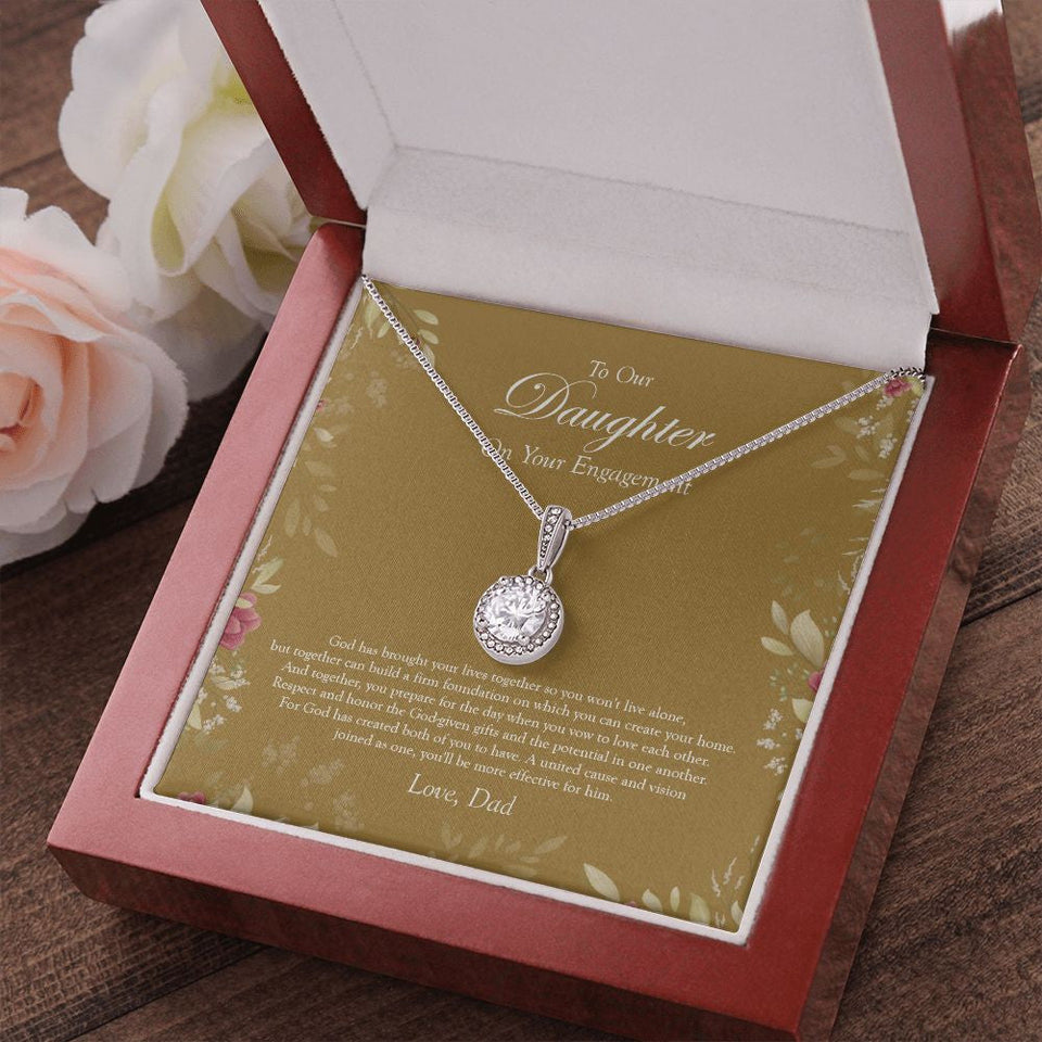 "God Given" Daughter Engagement Necklace Gift From Dad Eternal Hope Pendant Jewelry Box