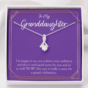 "Achieve Your Ambition" Granddaughter Job Promotion Necklace Gift From Grandma Grandson Alluring Beauty Pendant Jewelry Box