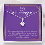 "Achieve Your Ambition" Granddaughter Job Promotion Necklace Gift From Grandma Grandson Alluring Beauty Pendant Jewelry Box
