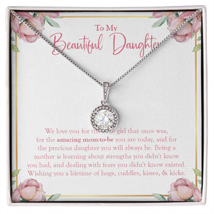 "Amazing Mom-To-Be" Beautiful Pregnant Daughter Necklace Gift From Mom Dad Eternal Hope Pendant Jewelry Box Baby Shower
