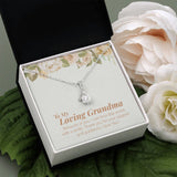 "Face The World With A Smile" Loving Grandma Necklace Gift From Granddaughter Grandson Alluring Beauty Pendant Jewelry Box Birthday Christmas New Year