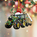 Godmerch- Ornament - Farmer - Tractor Custom Shaped Flat Ornament, Ornament Christmas, Home Decor