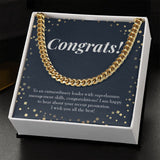 "An Extraordinary Leader" Job Promotion Necklace Gift From Colleagues Co-workers Cuban Link Chain Jewelry Box