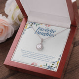 "A Precious Gem" Favorite Daughter Necklace Gift From Mom Dad Eternal Hope Pendant Jewelry Box Birthday Christmas Thanksgiving Graduation