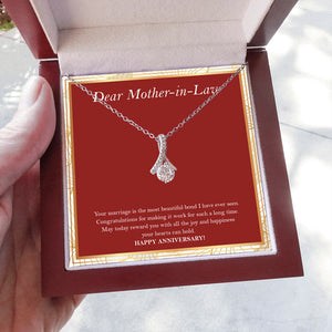 "Making It Work" Mother In Law Wedding Anniversary Necklace Gift From Daughter-In-Law Son-In-Law Alluring Beauty Pendant Jewelry Box