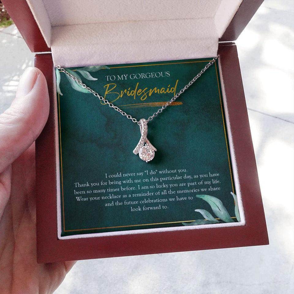 "Look Forward To" Gorgeous Bridesmaid Wedding Day Necklace Gift From Bride Alluring Beauty Pendant Jewelry Box