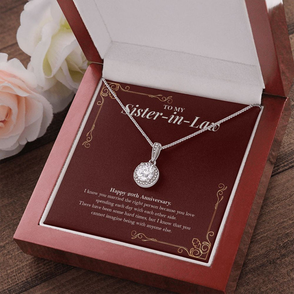 "Spending Each Day" Sister In Law 20th Wedding Anniversary Necklace Gift From Sister-In-Law Brother-In-Law Eternal Hope Pendant Jewelry Box