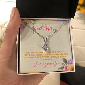 "Who understand me" Best Mom Necklace Gift From Son Daughter Alluring Beauty Pendant Jewelry Box Thanksgiving Birthday Christmas Mothers Day
