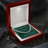 "Will Always Be Magical" Son Christmas Necklace Gift From Mom Dad Cuban Link Chain Jewelry Box