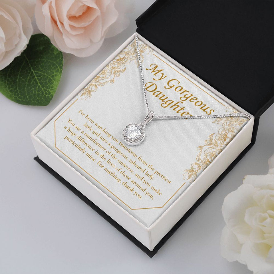 "Transformer Of The Universe" Gorgeous Daughter Necklace Gift From Mom Dad Eternal Hope Pendant Jewelry Box Birthday Graduation Christmas Wedding