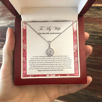 "Such A Blessing" Wife 6th Wedding Anniversary Necklace Gift  From Husband Eternal Hope Pendant Jewelry Box
